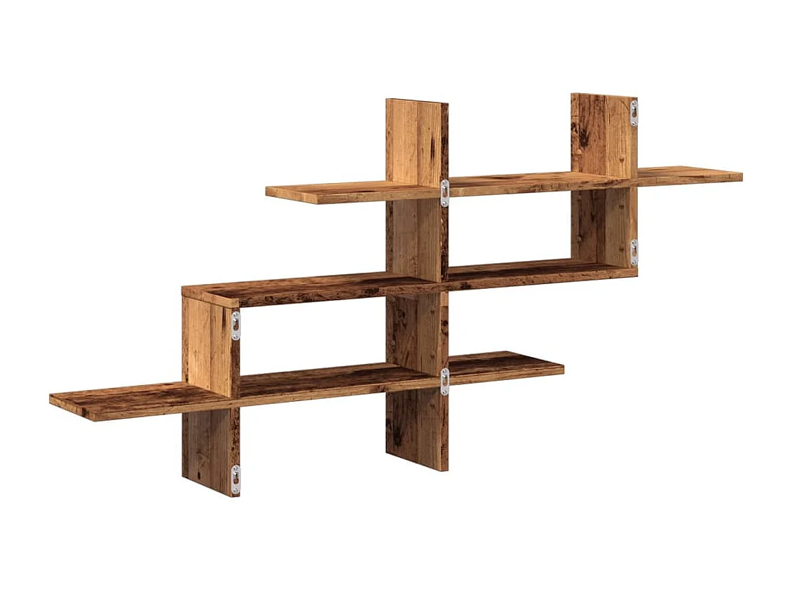 Wandschap 124,5x18x60,5 cm bewerkt hout oud houtkleurig