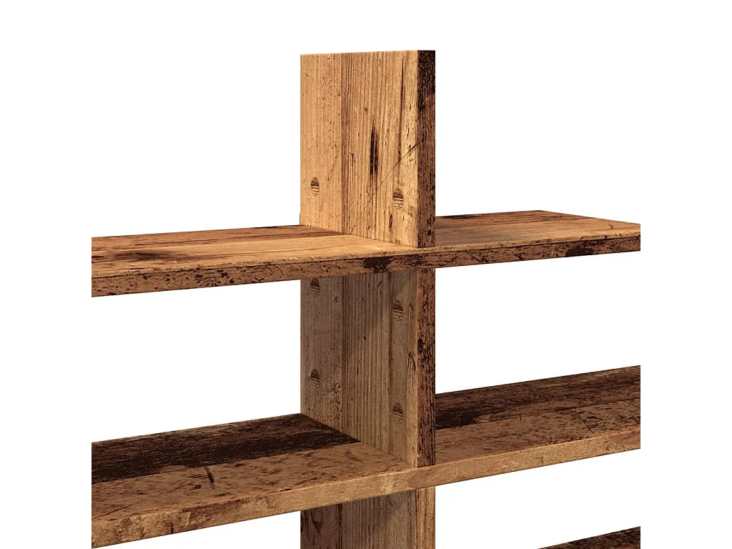 Wandschap 124,5x18x60,5 cm bewerkt hout oud houtkleurig