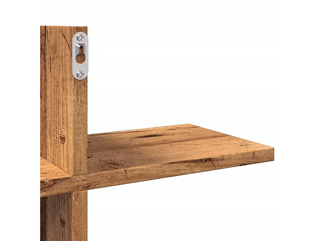 Wandschap 124,5x18x60,5 cm bewerkt hout oud houtkleurig