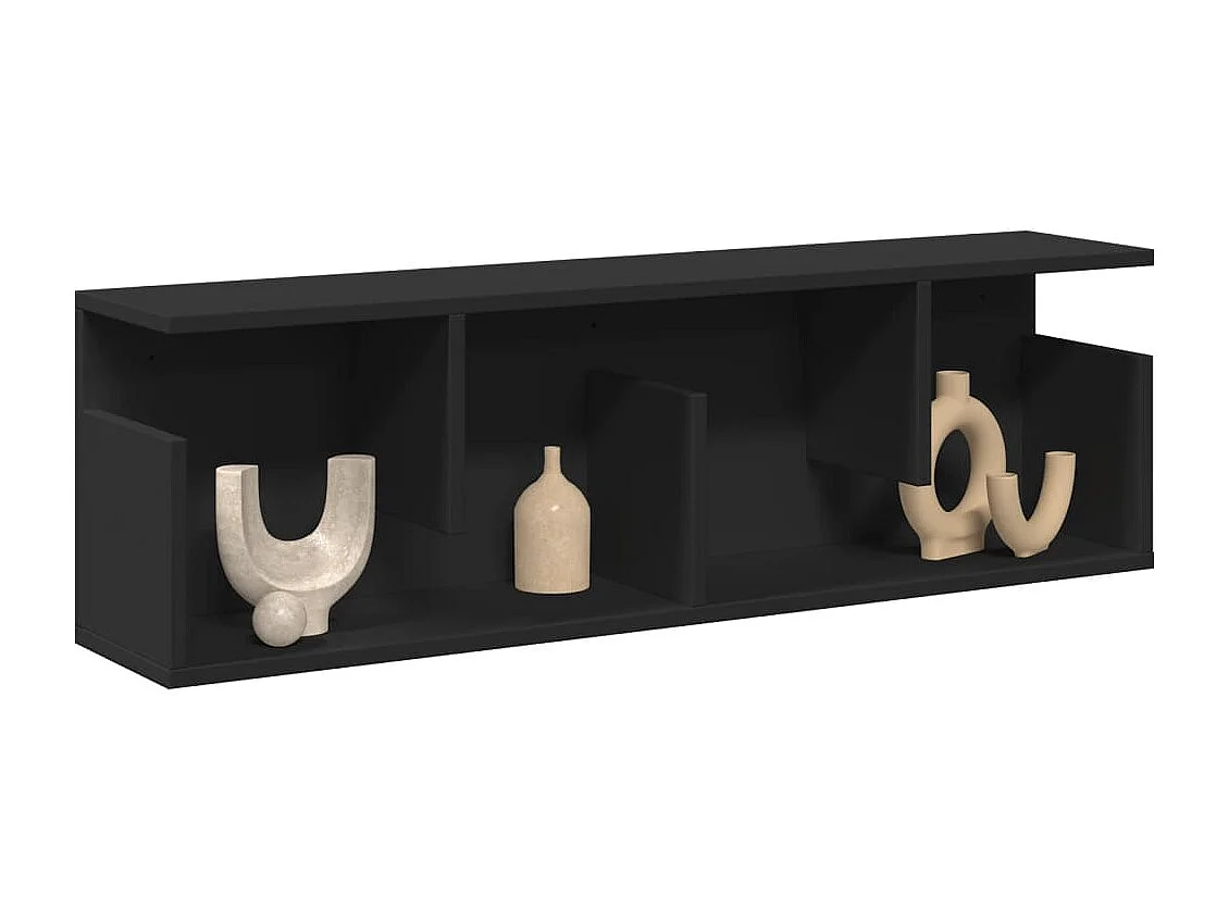 Mobile a Parete 100x20x30 cm Nero in Legno Multistrato
