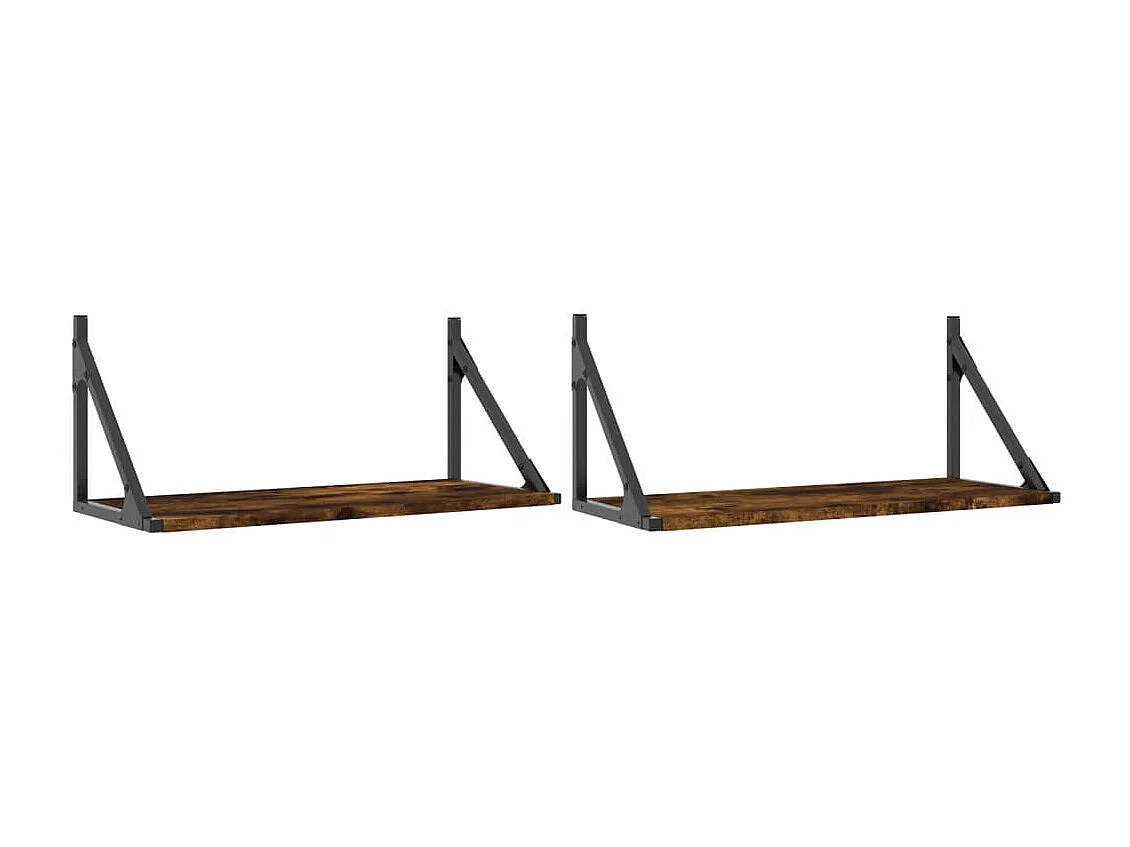 Étagères murales 2pcs chêne fumé 60x25x25,5cm bois d'ingénierie