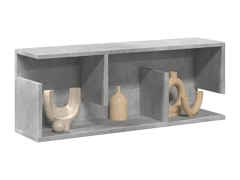 Wandkast 80x20x30 cm bewerkt hout betongrijs