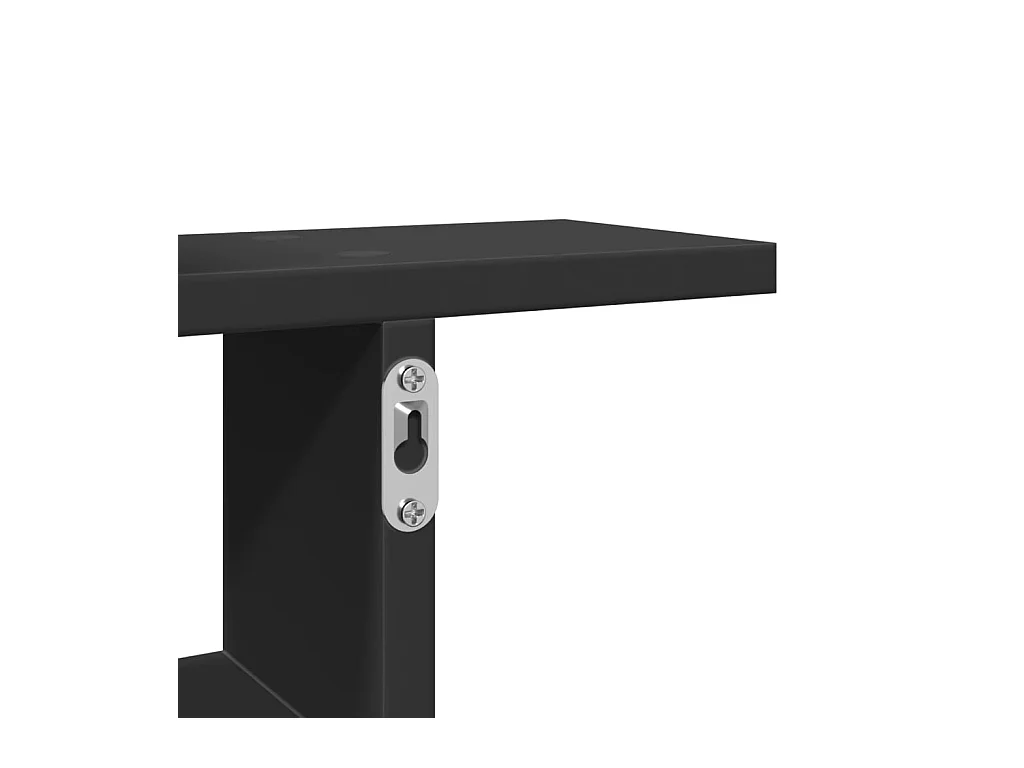 Étagères murales 2 pcs noir 38x12x38 cm bois d'ingénierie