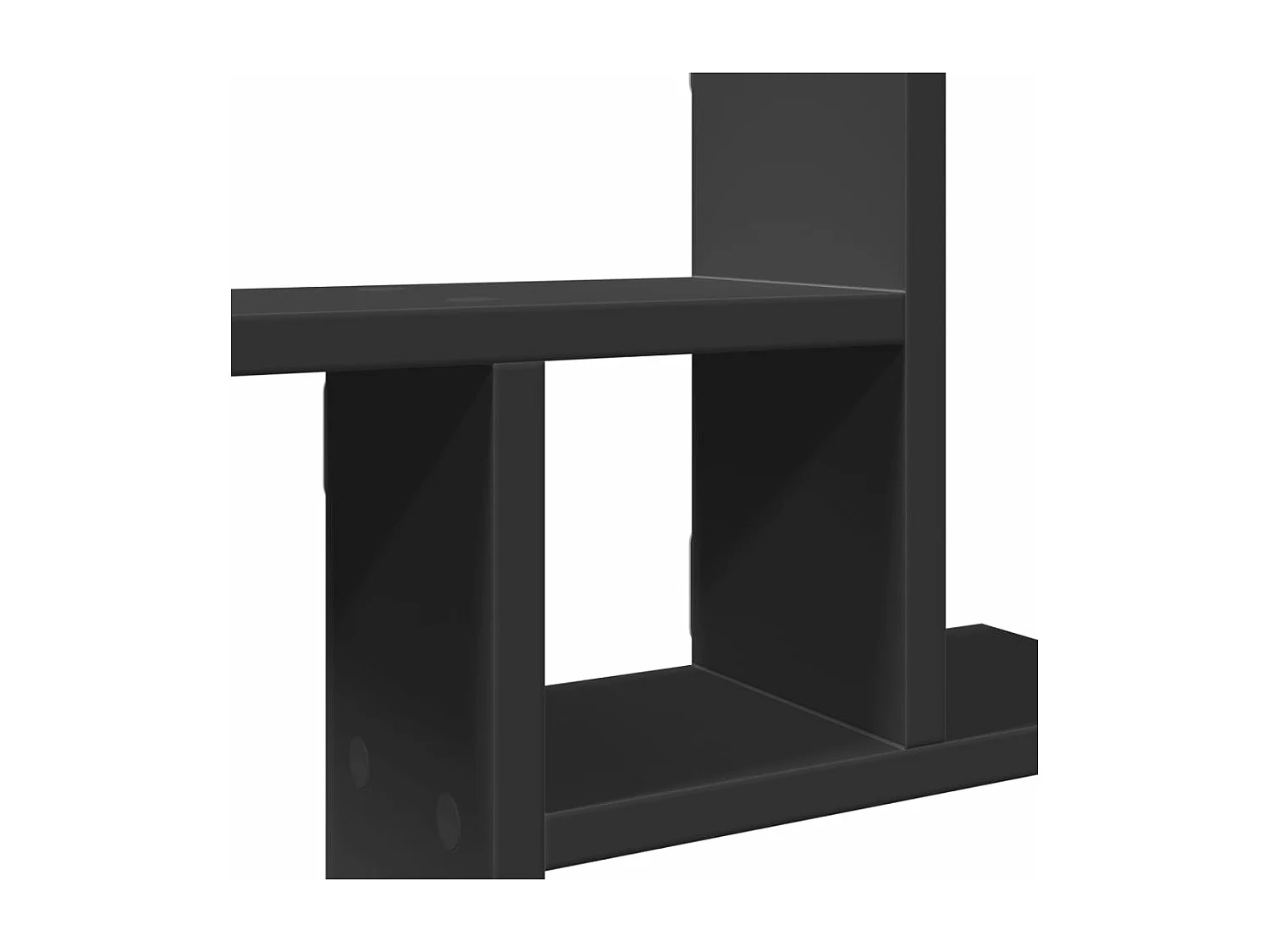 Wandschappen 2 st 38x12x38 cm bewerkt hout zwart