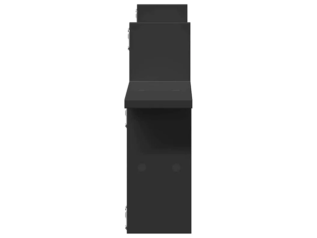 Wandschappen 2 st 38x12x38 cm bewerkt hout zwart