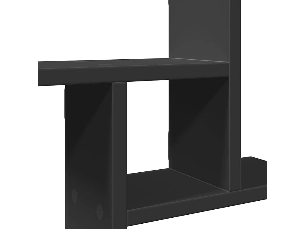 Wandschappen 2 st 38x12x38 cm bewerkt hout zwart
