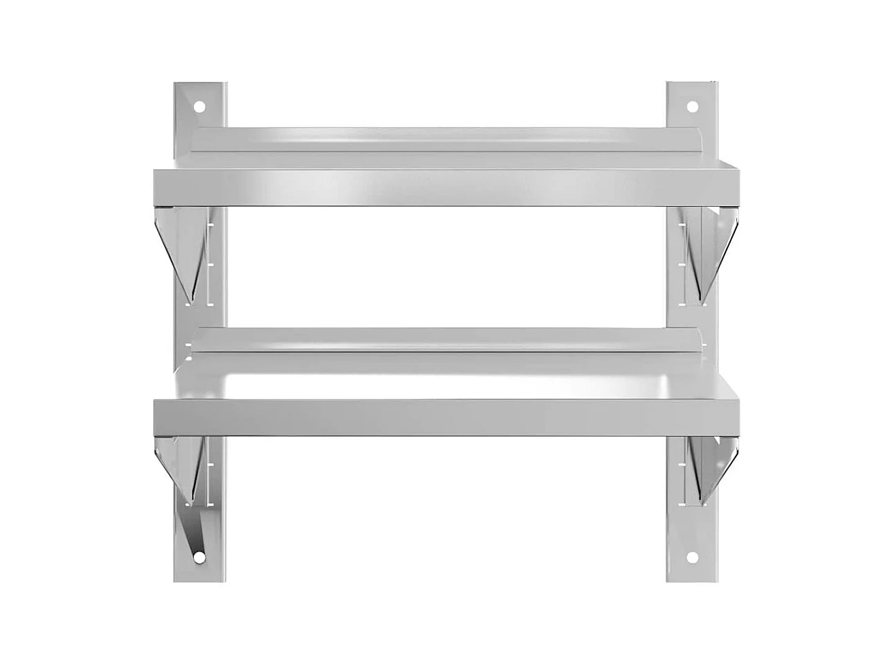 Étagère murale à 2 niveaux 50x30x48 cm argenté acier inoxydable