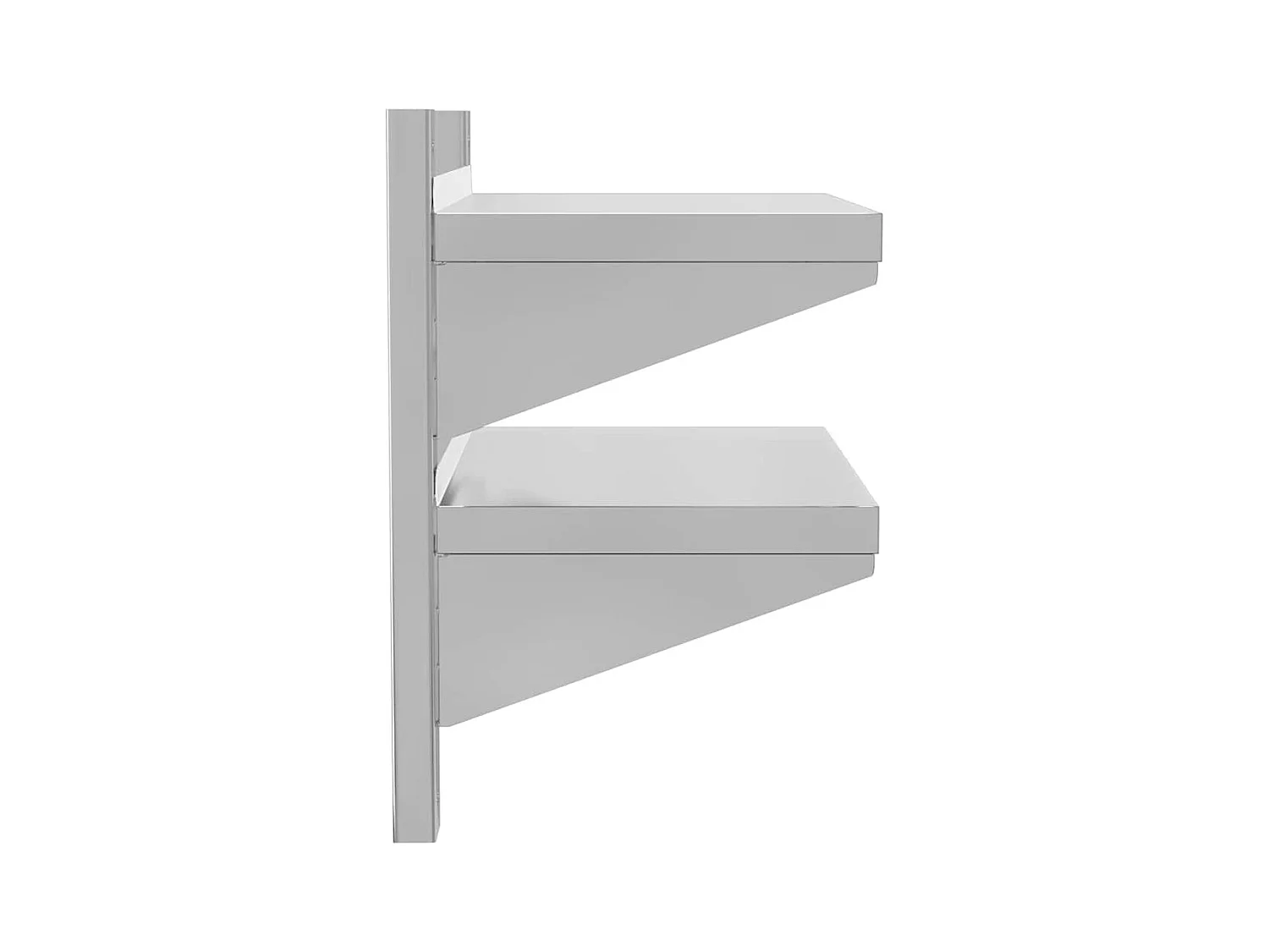 Étagère murale à 2 niveaux 50x30x48 cm argenté acier inoxydable