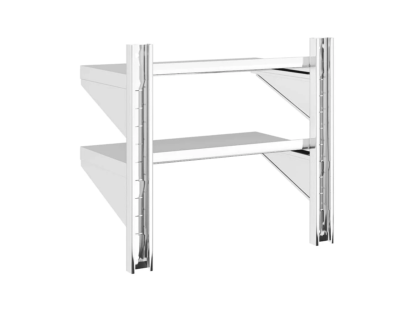 Étagère murale à 2 niveaux 50x30x48 cm argenté acier inoxydable