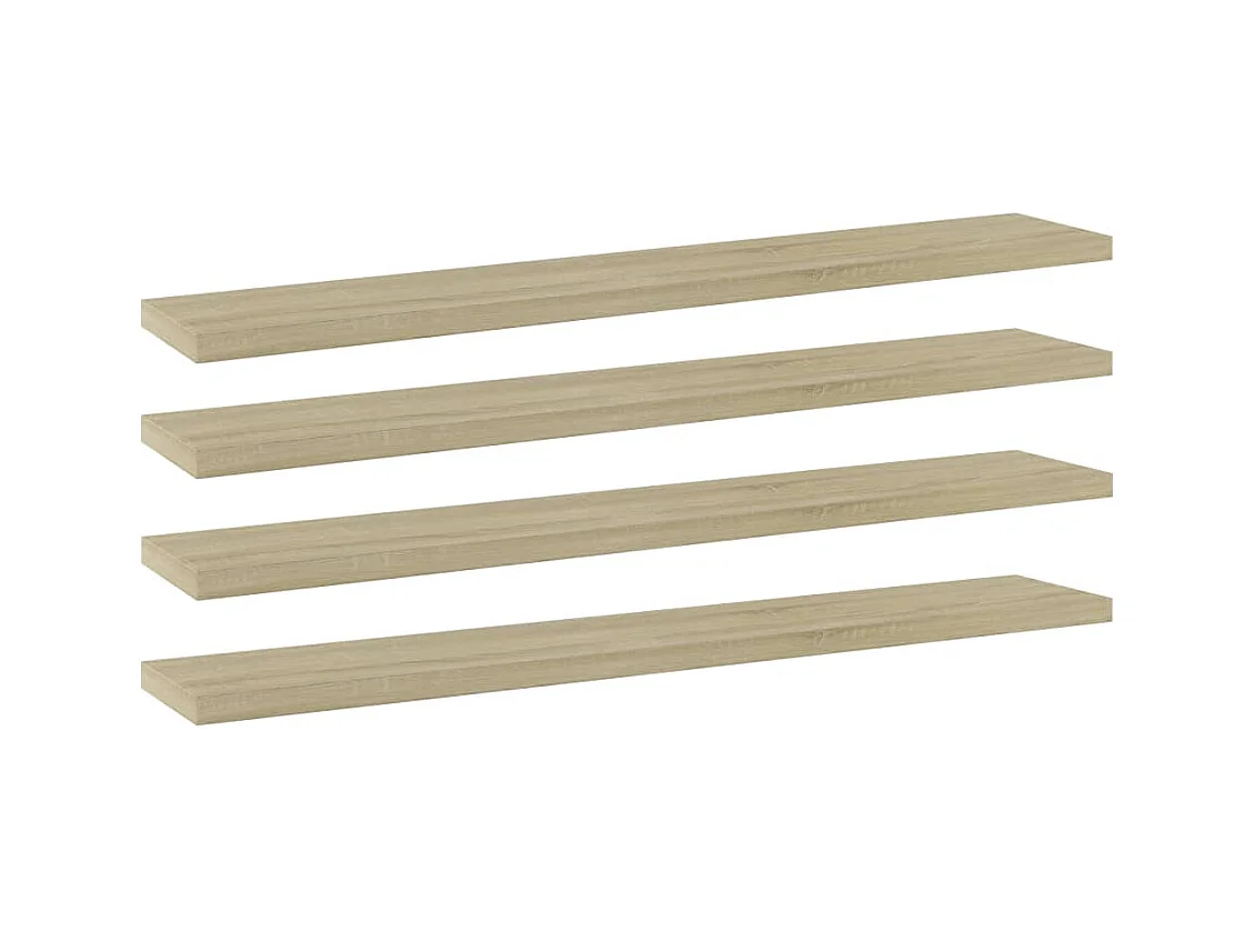 Estante estantería 4 uds contrachapada roble Sonoma 60x10x1,5cm