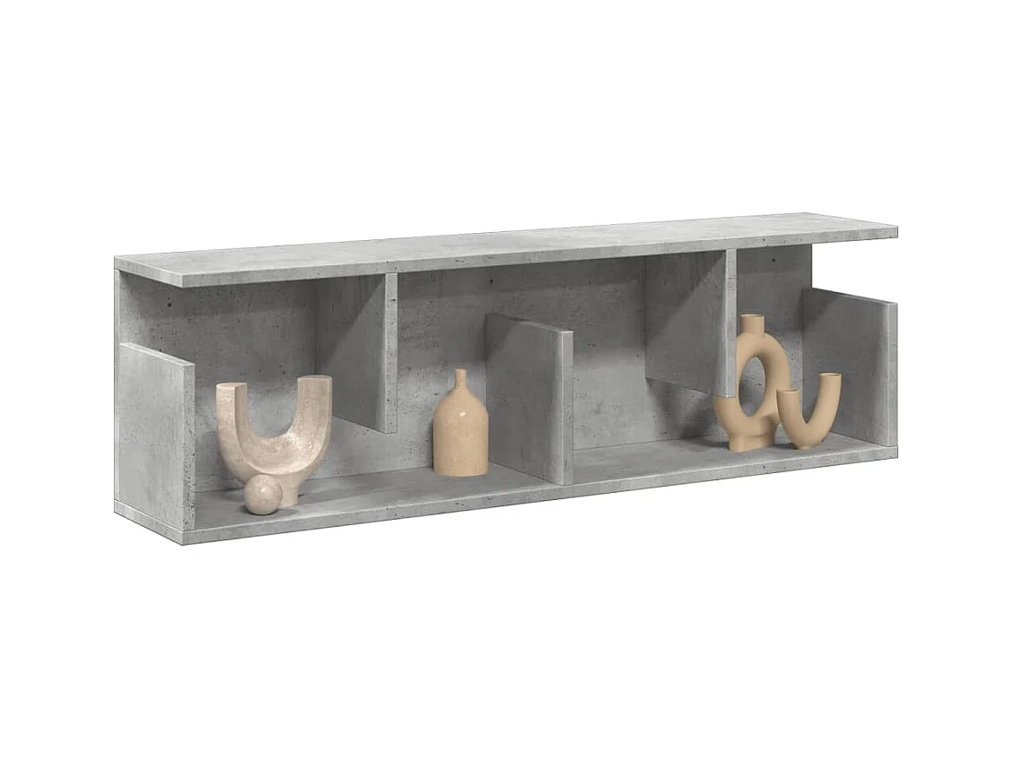Wandschrank 100x20x30 cm Betongrau Holzwerkstoff