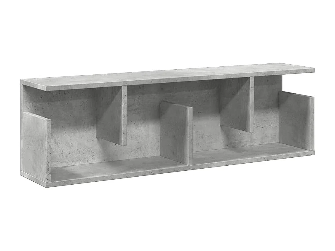 Wandkast 100x20x30 cm bewerkt hout betongrijs