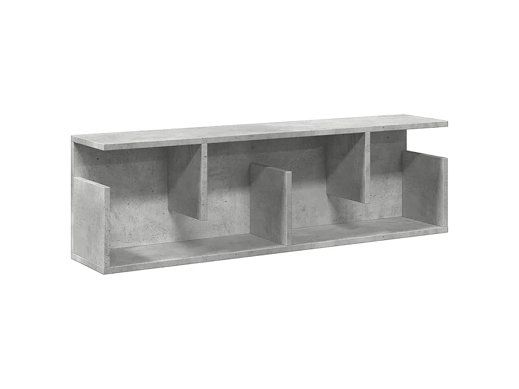 Wandkast 100x20x30 cm bewerkt hout betongrijs