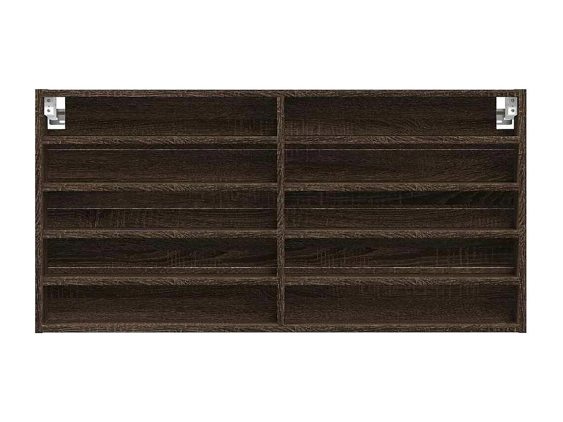 Armoire à vitrine chêne marron 100x8,5x50 cm bois d'ingénierie