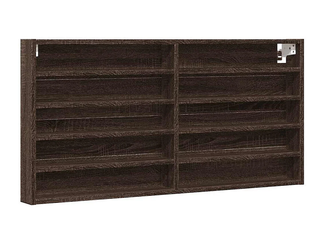 Armoire à vitrine chêne marron 100x8,5x50 cm bois d'ingénierie