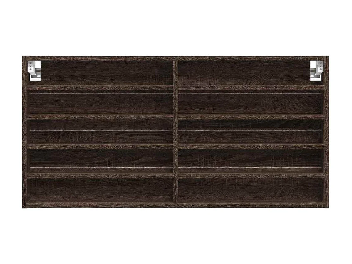 Armoire à vitrine chêne marron 100x8,5x50 cm bois d'ingénierie