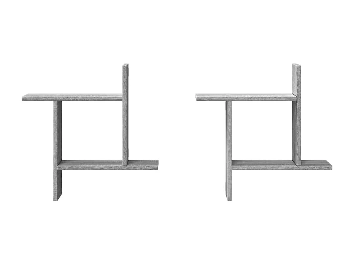 Wandregale 2 Stk. Grau Sonoma 50x12x50 cm Holzwerkstoff