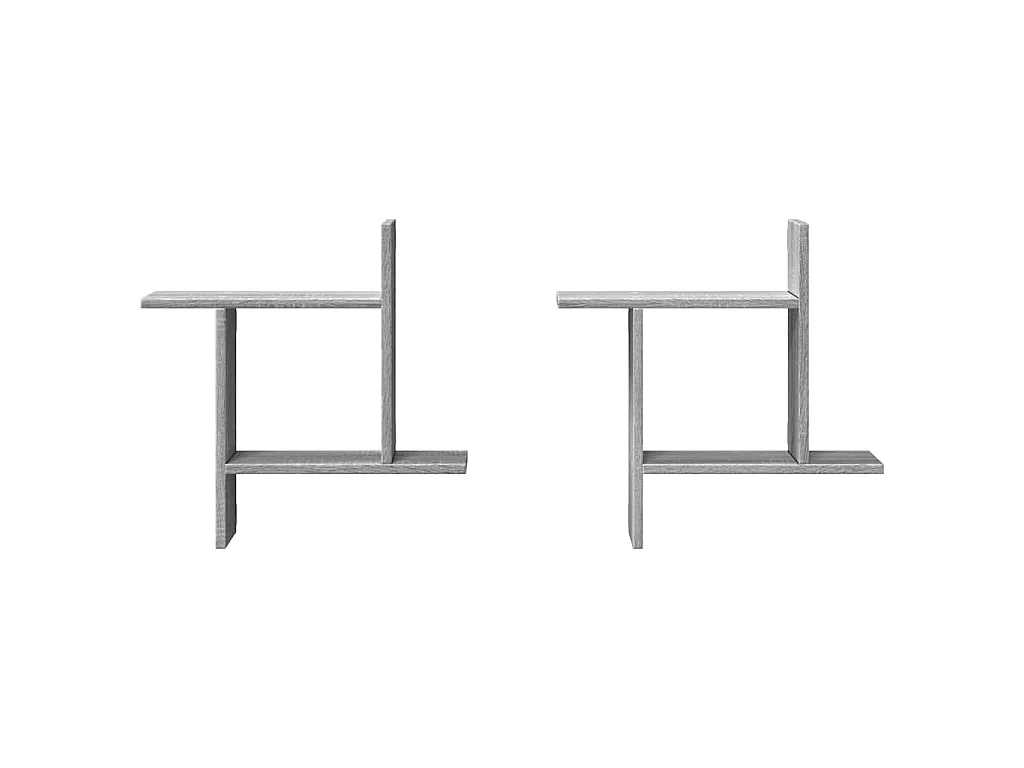Étagères murales 2pcs sonoma gris 50x12x50 cm bois d'ingénierie