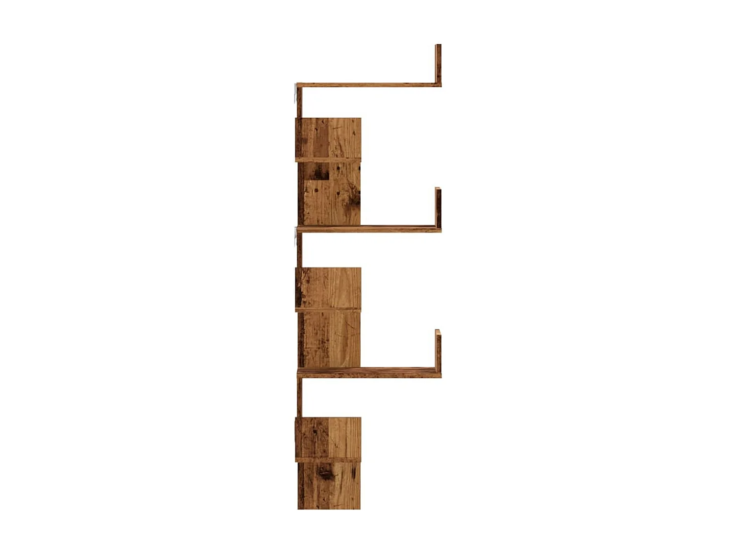 Scaffale Angolare Muro Legno Antico 45x45x147 cm Multistrato