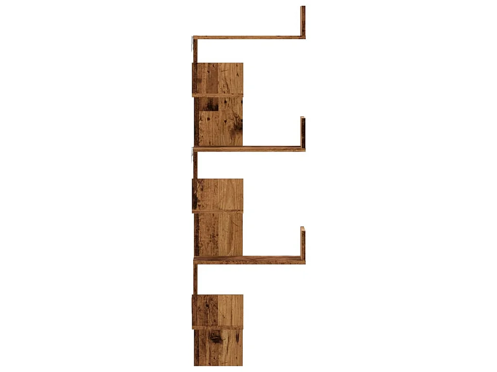Wand-Eckregal Altholz-Optik 45x45x147 cm Holzwerkstoff