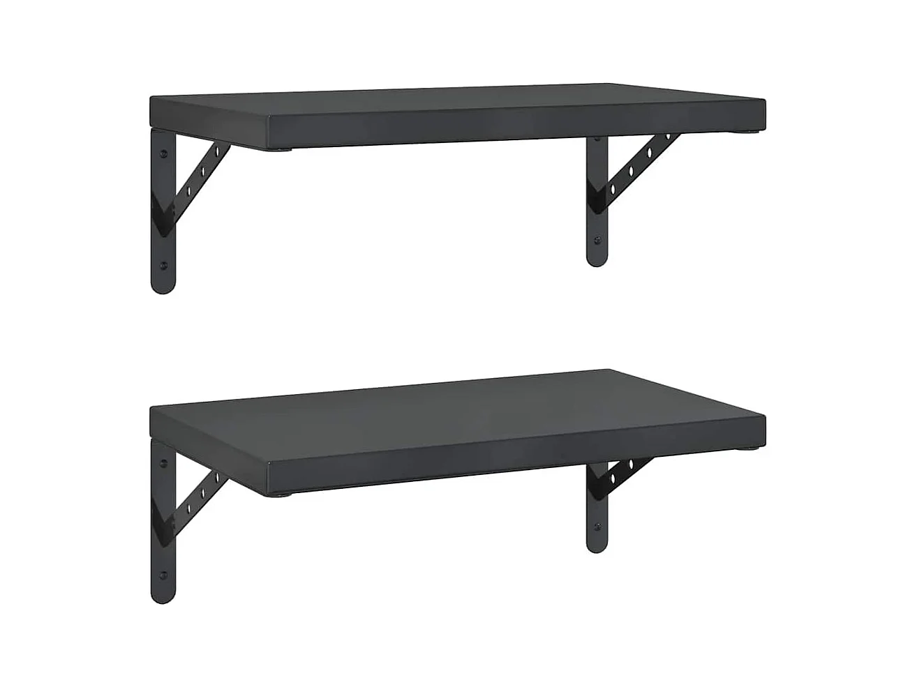 Wandregale 2 Stk. 50x30 cm Schwarz Edelstahl