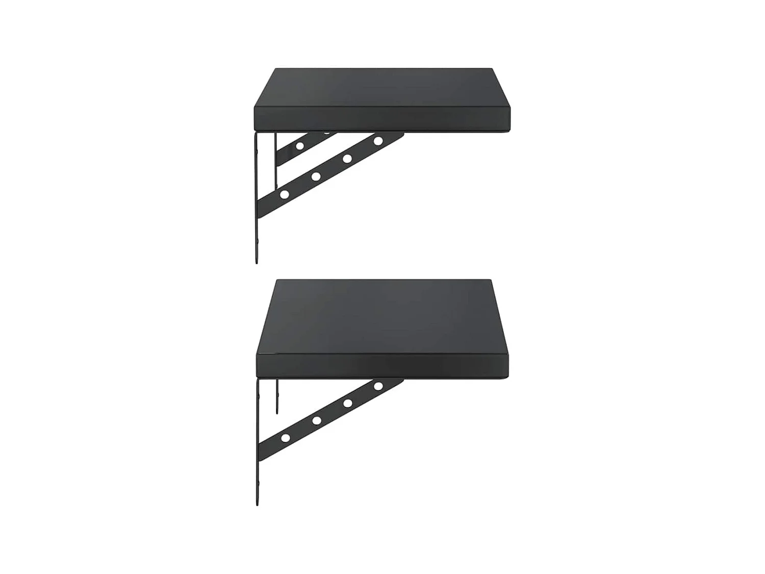 Wandregale 2 Stk. 50x30 cm Schwarz Edelstahl