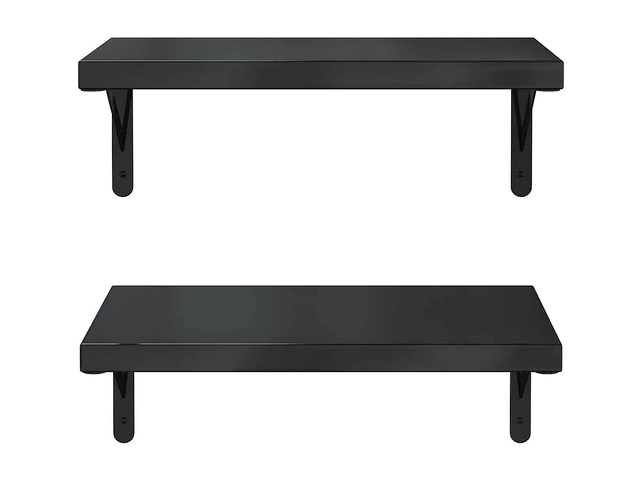 Mensole a Muro 2 pz 50x30 cm Nero in Acciaio Inossidabile