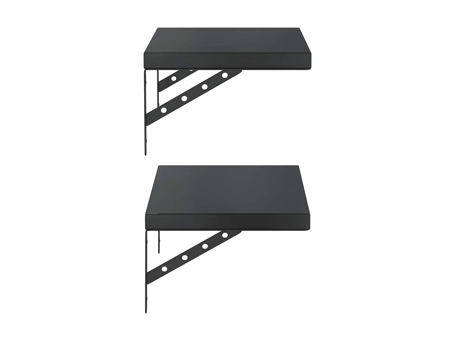 Mensole a Muro 2 pz 50x30 cm Nero in Acciaio Inossidabile