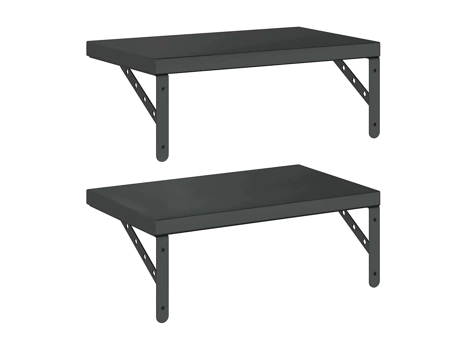 Mensole a Muro 2 pz 50x30 cm Nero in Acciaio Inossidabile
