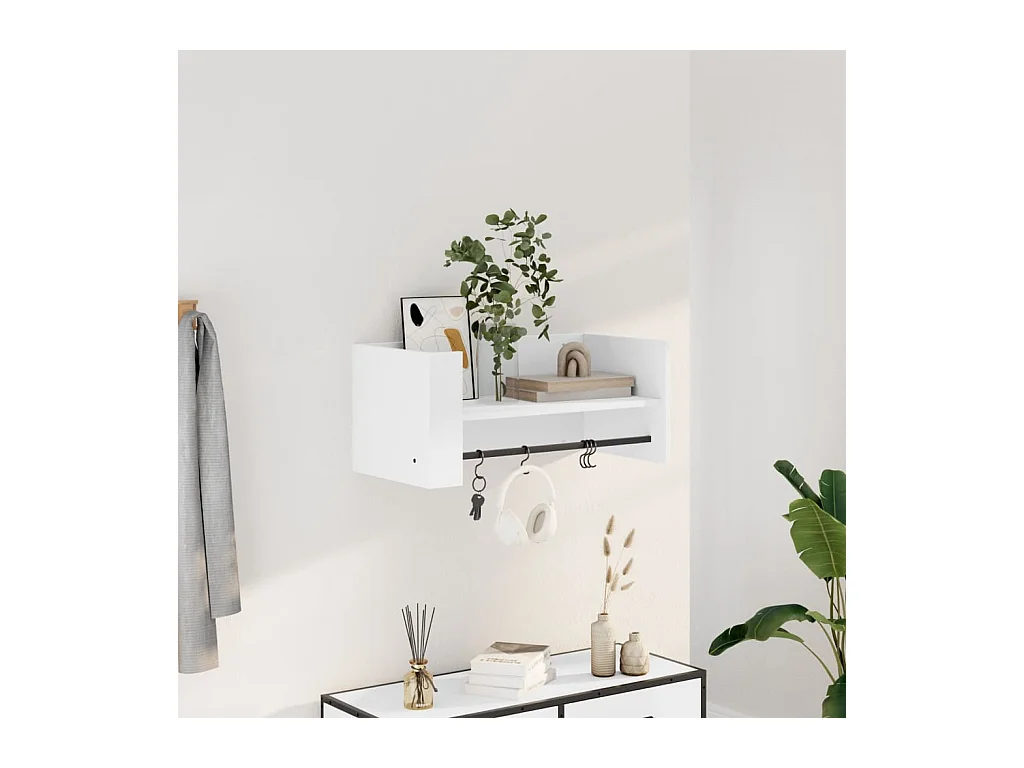 Estante de pared madera de ingeniería blanco 70,5x35x30,5 cm