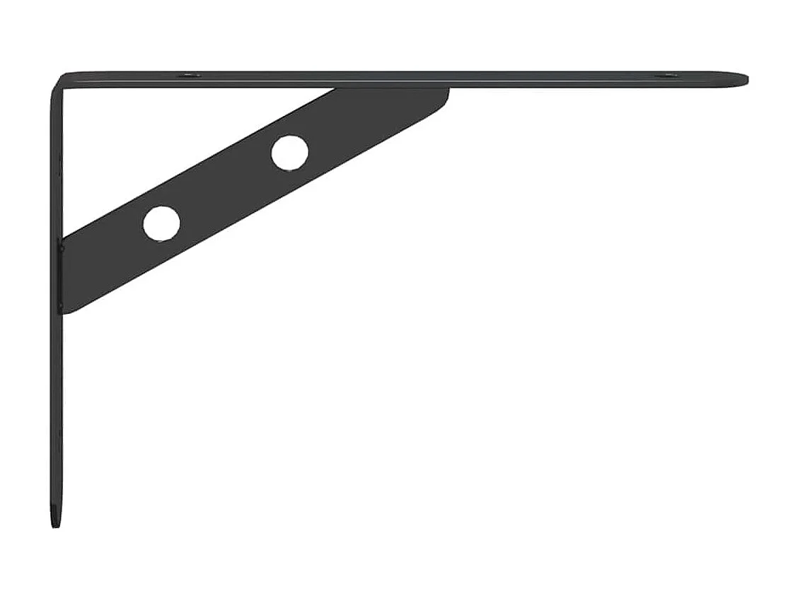 Supports d'étagères 4 pcs 20x2,5x14 cm noir acier inoxydable