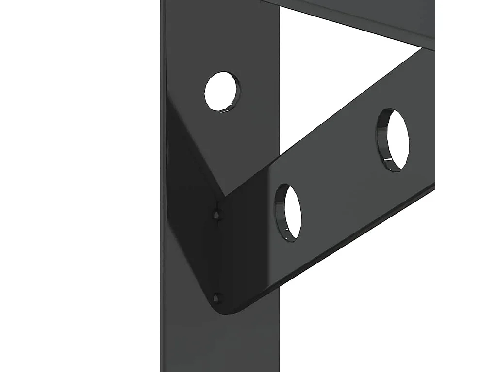 Supports d'étagères 4 pcs 20x2,5x14 cm noir acier inoxydable