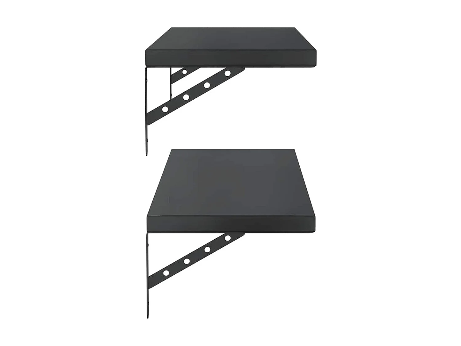 Mensole a Muro 2 pz 100x30 cm Nero in Acciaio Inossidabile