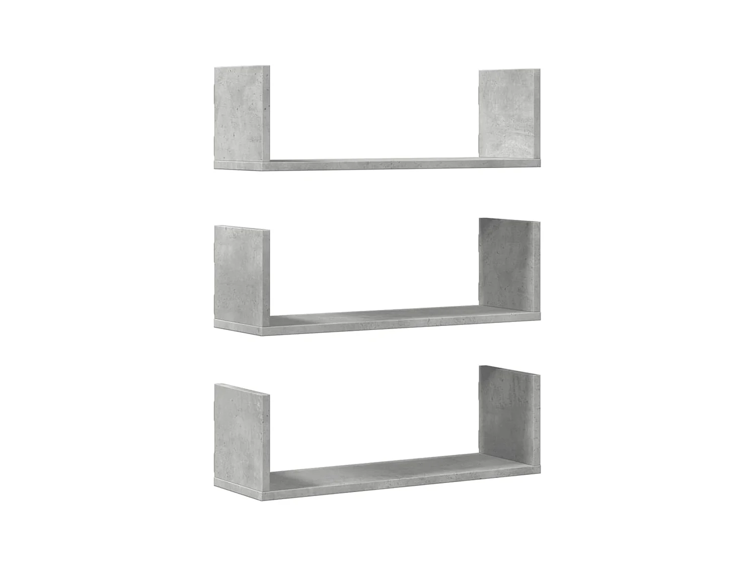 Wandregale 3 Stk. Betongrau 58x18x18 cm Holzwerkstoff