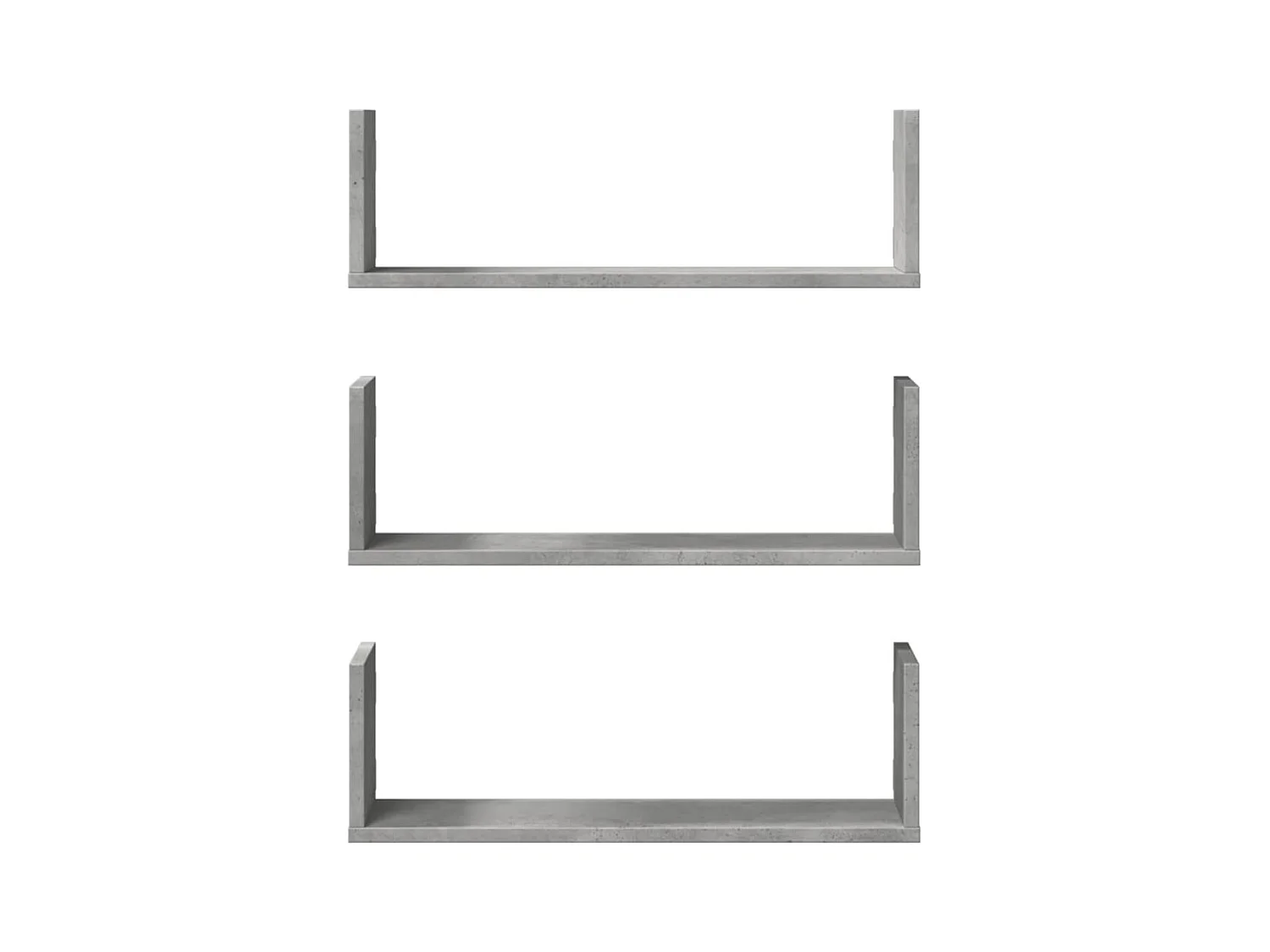 Wandregale 3 Stk. Betongrau 58x18x18 cm Holzwerkstoff