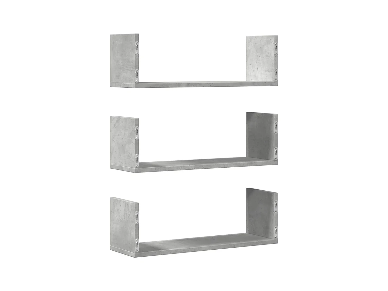 Wandregale 3 Stk. Betongrau 58x18x18 cm Holzwerkstoff