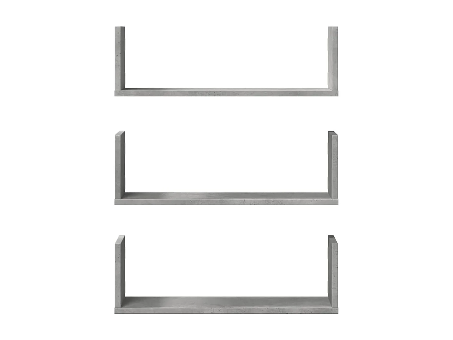 Wandschappen 3 st 58x18x18 cm bewerkt hout betongrijs