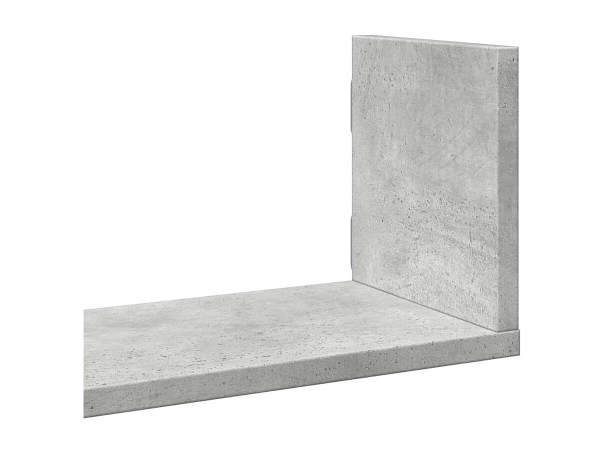 Wandschappen 3 st 58x18x18 cm bewerkt hout betongrijs
