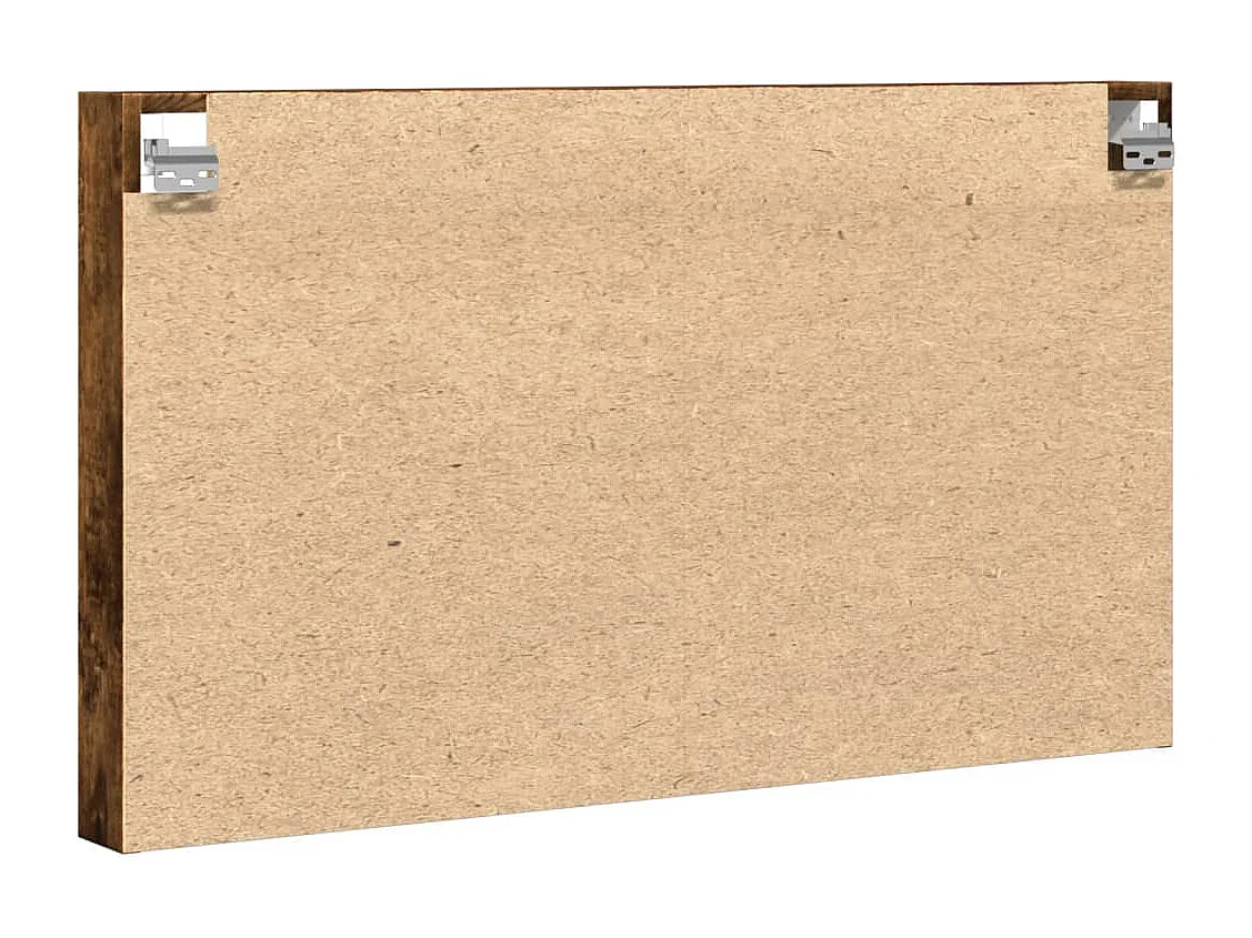 Vitrinekast 100x8,5x58 cm bewerkt hout gerookt eikenkleurig