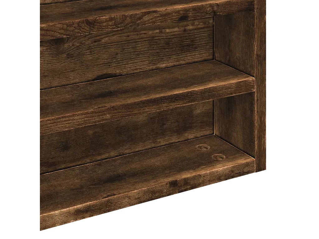 Vitrinekast 100x8,5x58 cm bewerkt hout gerookt eikenkleurig