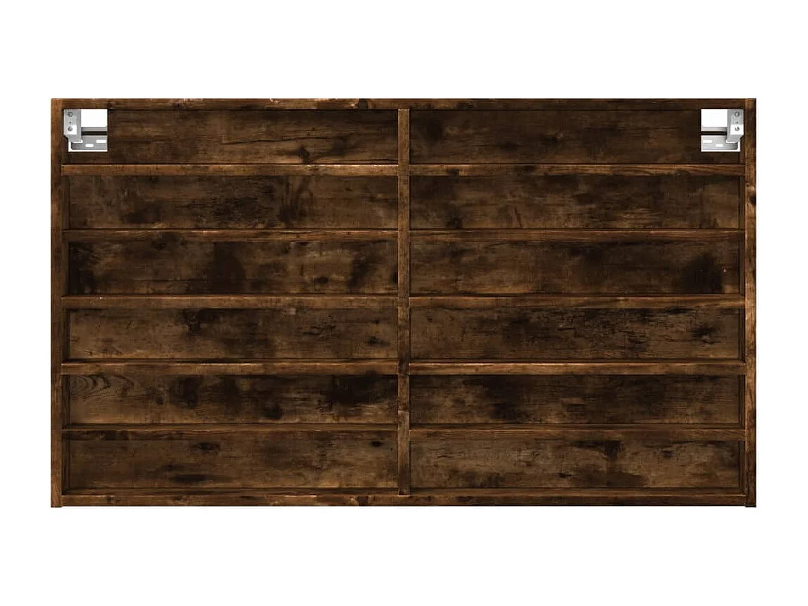 Vitrina de madera de ingeniería roble ahumado 100x8,5x58 cm
