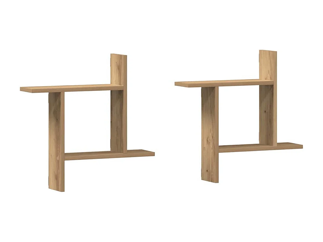 Étagères murales 2 pcs chêne artisanal bois d'ingénierie