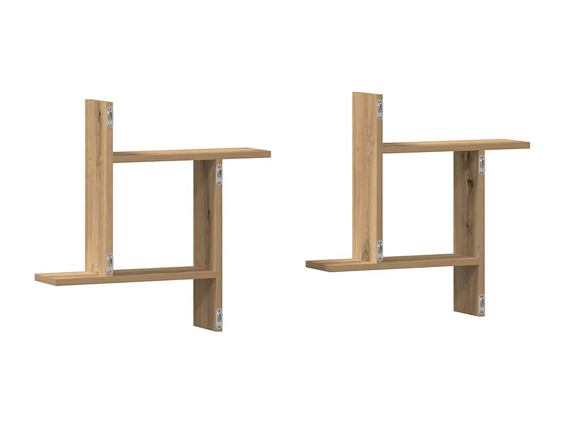 Étagères murales 2 pcs chêne artisanal bois d'ingénierie