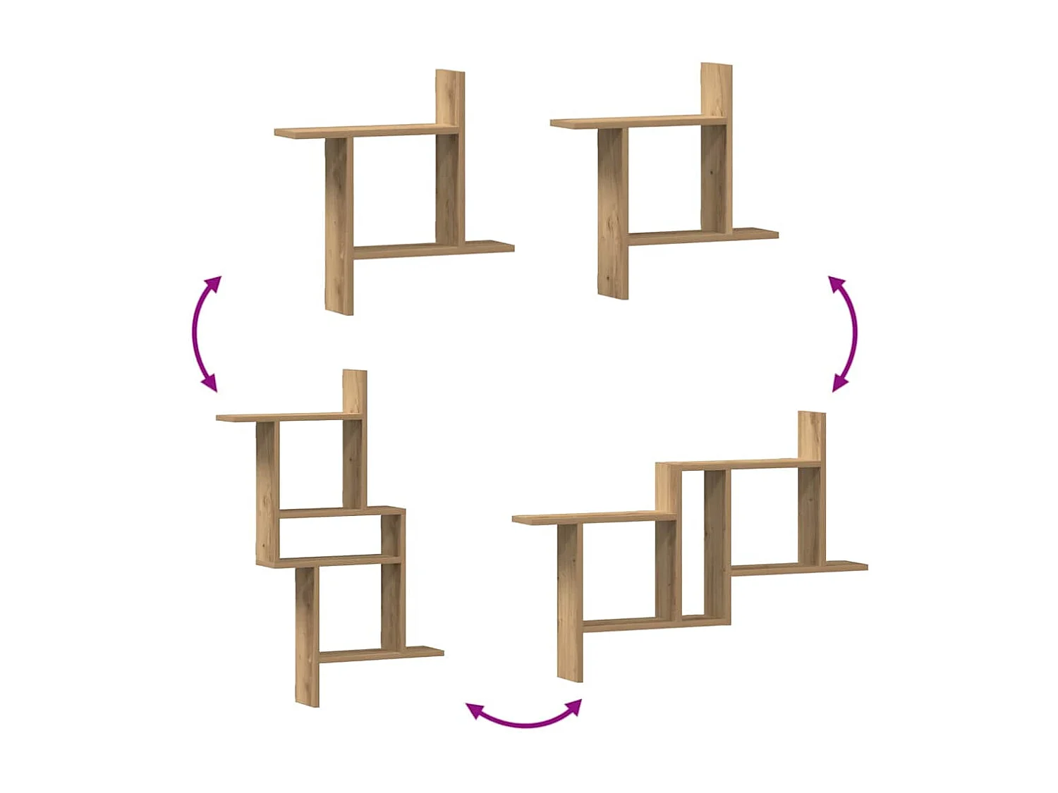 Étagères murales 2 pcs chêne artisanal bois d'ingénierie