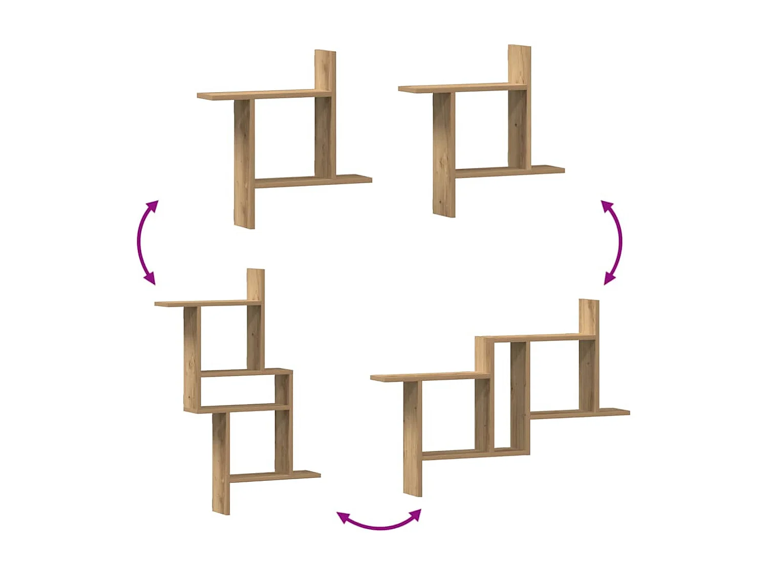 Prateleiras de parede 2pcs derivados madeira carvalho artisiano