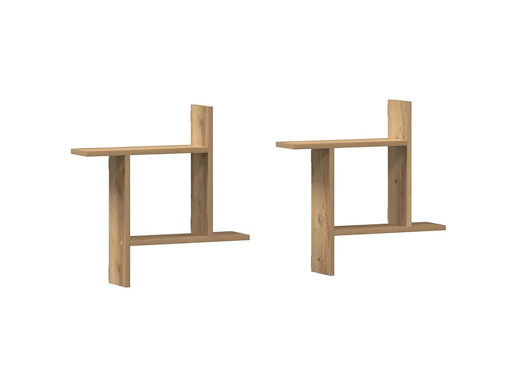 Prateleiras de parede 2pcs derivados madeira carvalho artisiano