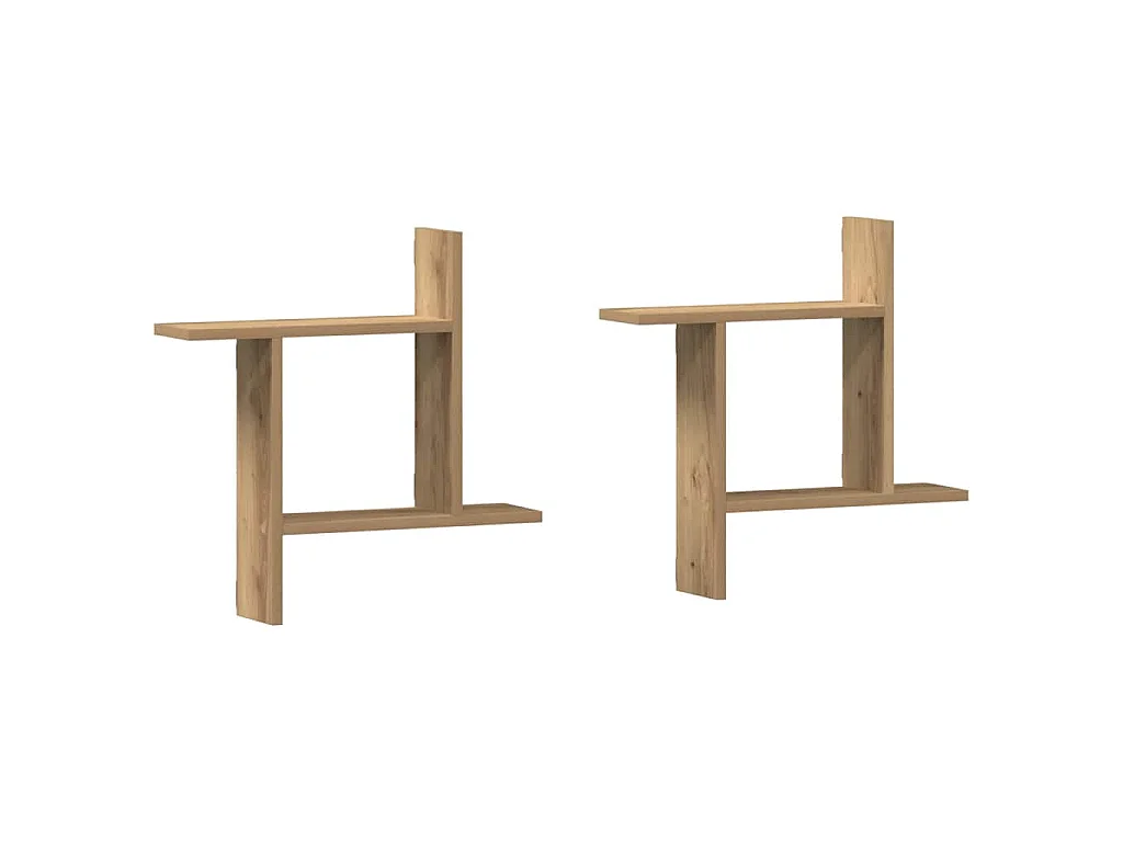Prateleiras de parede 2pcs derivados madeira carvalho artisiano