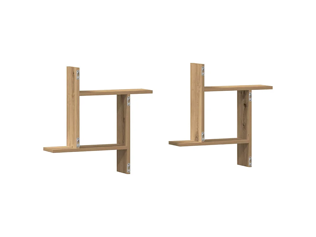 Prateleiras de parede 2pcs derivados madeira carvalho artisiano