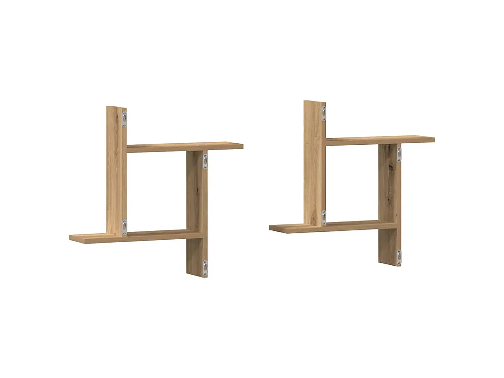 Prateleiras de parede 2pcs derivados madeira carvalho artisiano