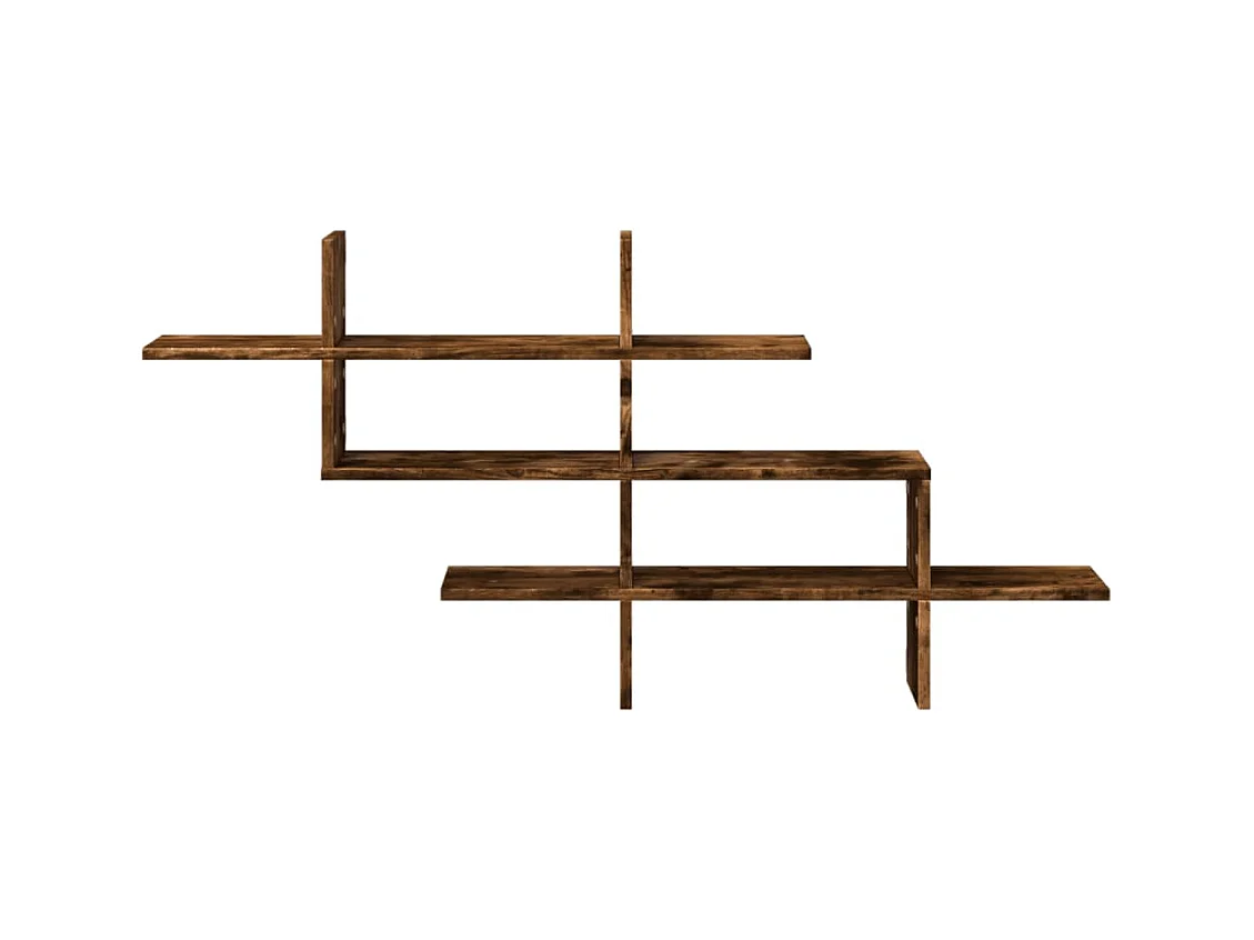 Wandschap 124,5x18x60,5 cm bewerkt hout gerookt eikenkleurig